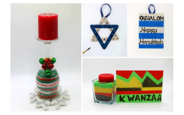 Colored Sand Crafts for the Winter Holidays
